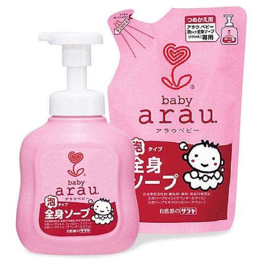 COMBO SỮA TẮM TRẺ EM ARAU BABY DẠNG BÌNH 450ML+TÚI 400ML