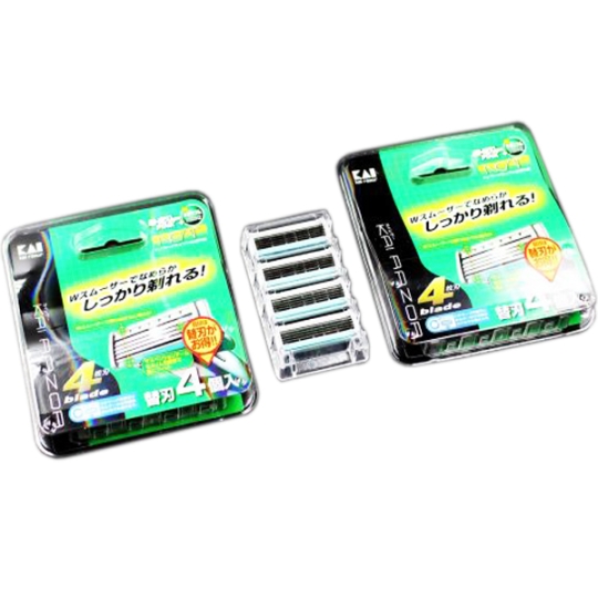 Set 4 lưỡi dao thay thế KAI (dao 5 lưỡi kép,hộp xanh) 