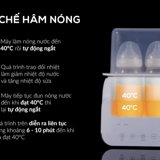 MÁY HÂM SỮA TIỆT TRÙNG ĐIỆN TỬ 2 BÌNH DUO 4 FATZBABY FB3095MX