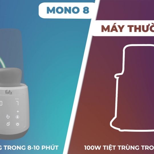 MÁY HÂM SỮA & TIỆT TRÙNG ĐIÊN TỬ - MONO 8 - FATZBABY FB3011TN