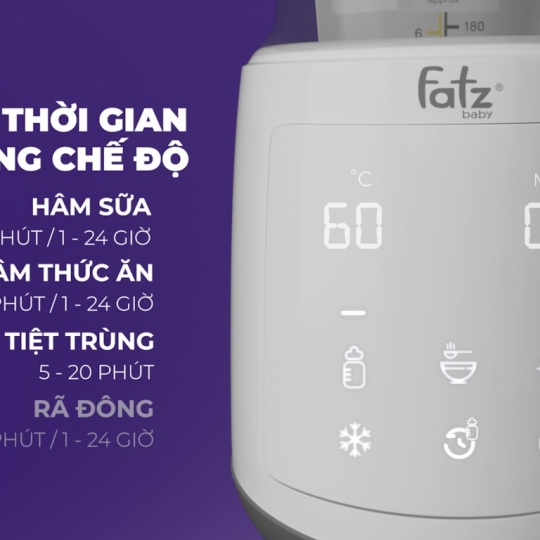 MÁY HÂM SỮA & TIỆT TRÙNG ĐIÊN TỬ - MONO 8 - FATZBABY FB3011TN