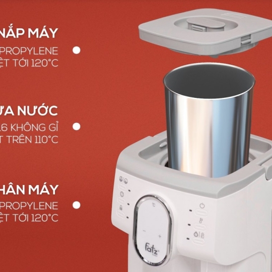 BÌNH ĐUN VÀ HÂM NƯỚC PHA SỮA THÔNG MINH FATZBABY - SMART 2 PLUS + - FB3818TN