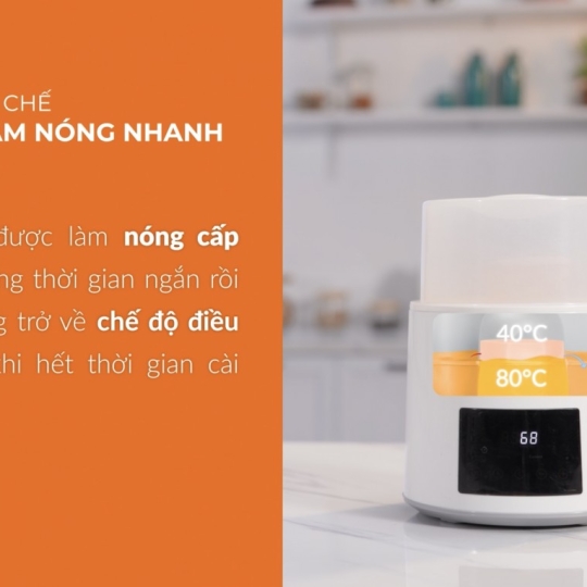 MÁY HÂM SỮA TIỆT TRÙNG ĐIỆN TỬ 4 BÌNH - QUATRO 1 - FATZBABY FB3015CY
