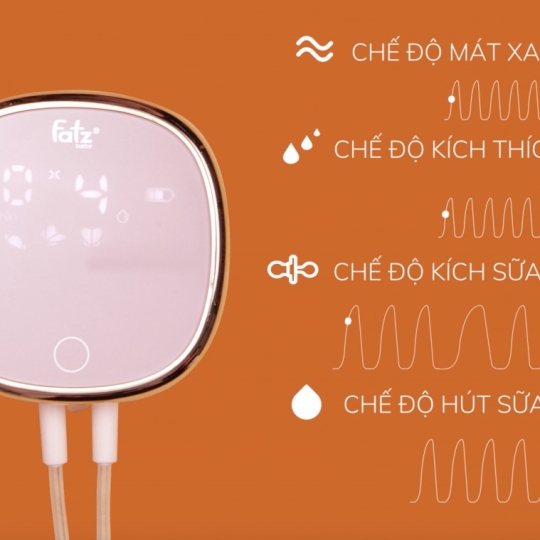 MÁY HÚT SỮA ĐIỆN ĐÔI RESONANCE 4 FATZBABY FB1182VNH - MÀN HÌNH MÀU HỒNG
