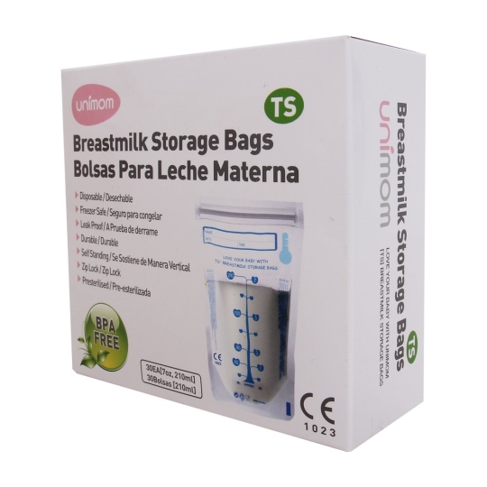 Hộp túi đựng sữa mẹ (trữ sữa mẹ) Unimom Compact không có BPA 210ml (30 túi/hộp)